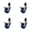 Service Caster 3'' Blue Poly Swivel 1-5/8'' Expanding Stem Caster Set Total Lock Brake, 4PK SCC-EXTTL20S314-PPUB-BLUE-158-4 - alternate 1